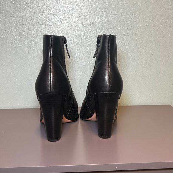 Cole Haan Grand.OS Black Embossed Snakeskin Ankle Boots Block Heel 7 - Picture 4 of 8